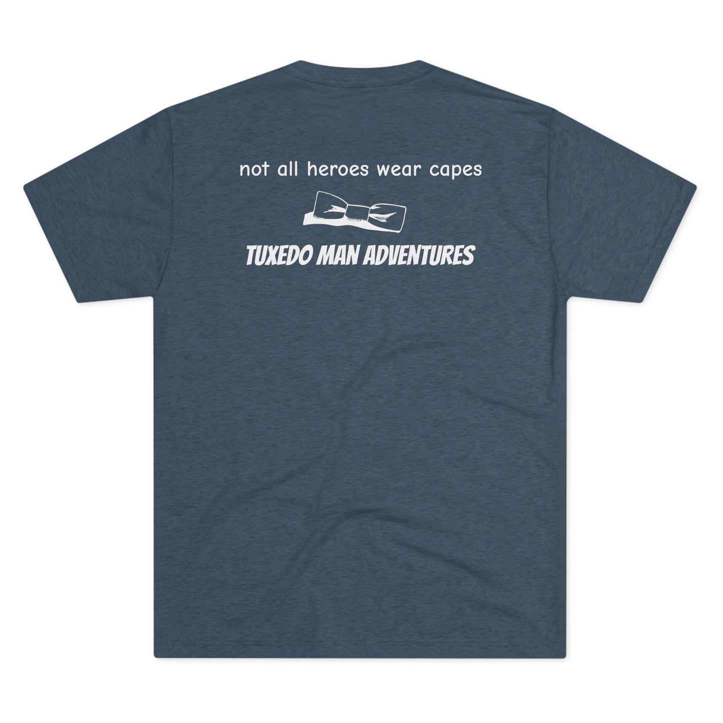 Adult Unisex White Tuxedo Tri-Blend Crew Tee S-3XL