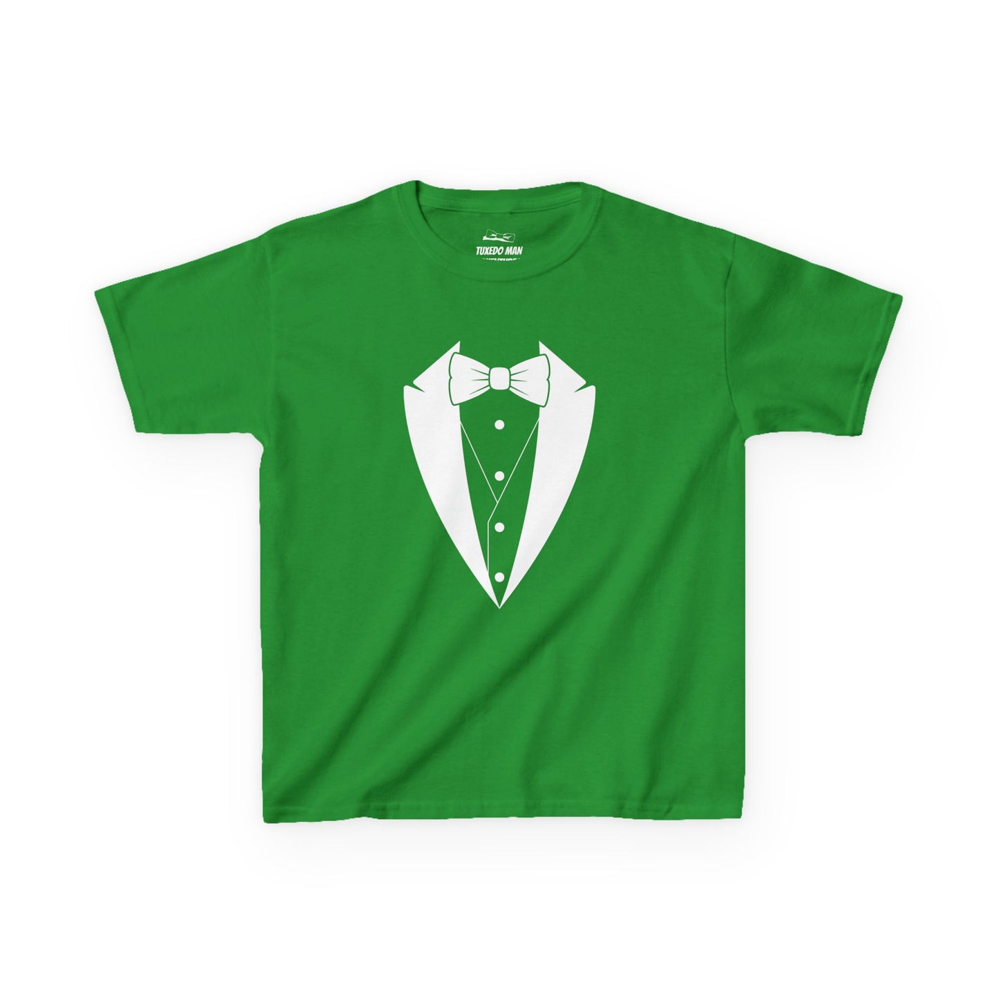The Original Tuxedo Man Kids White Logo Heavy Cotton™ Tee XS-XL