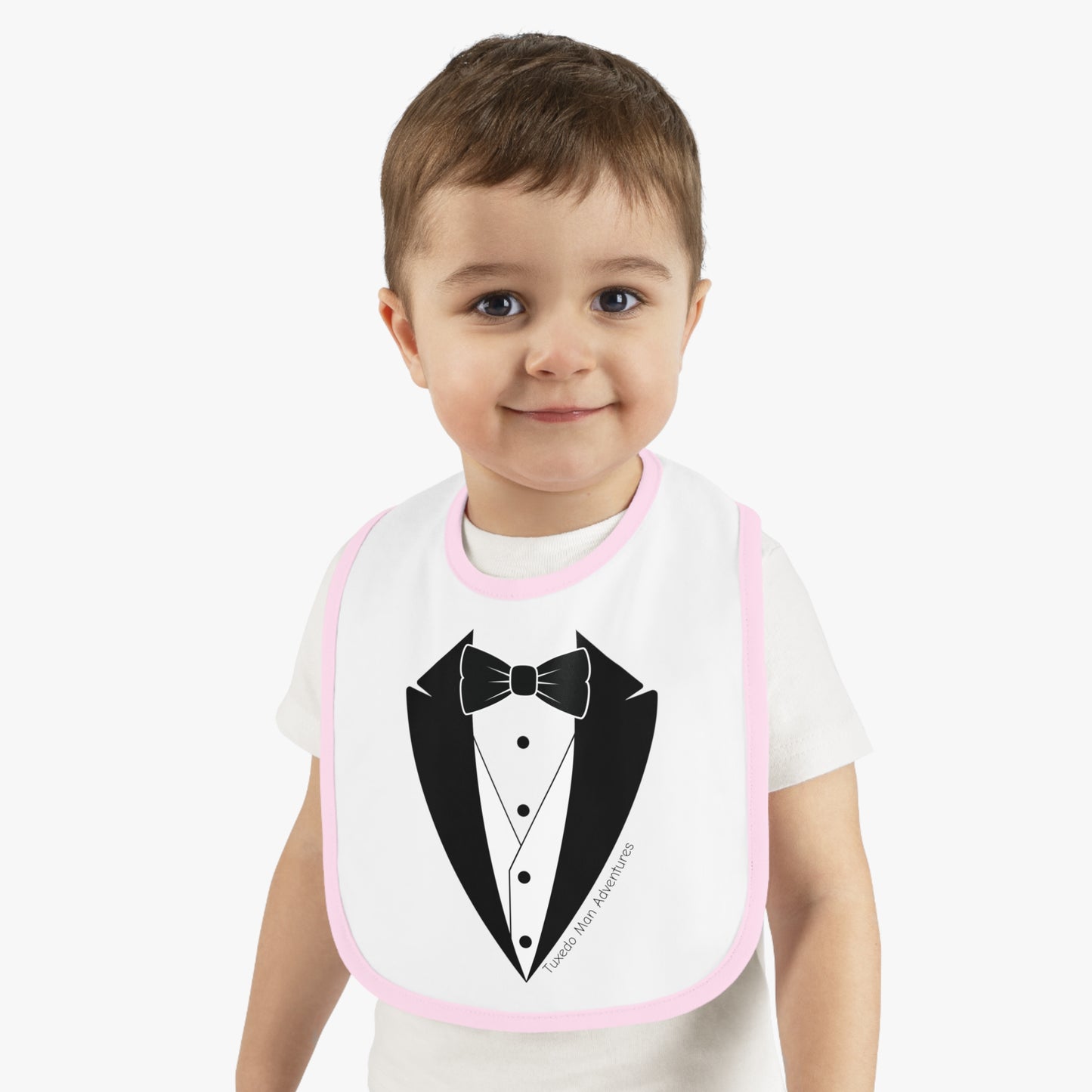 Baby Tuxedo Contrast Trim Jersey Bib
