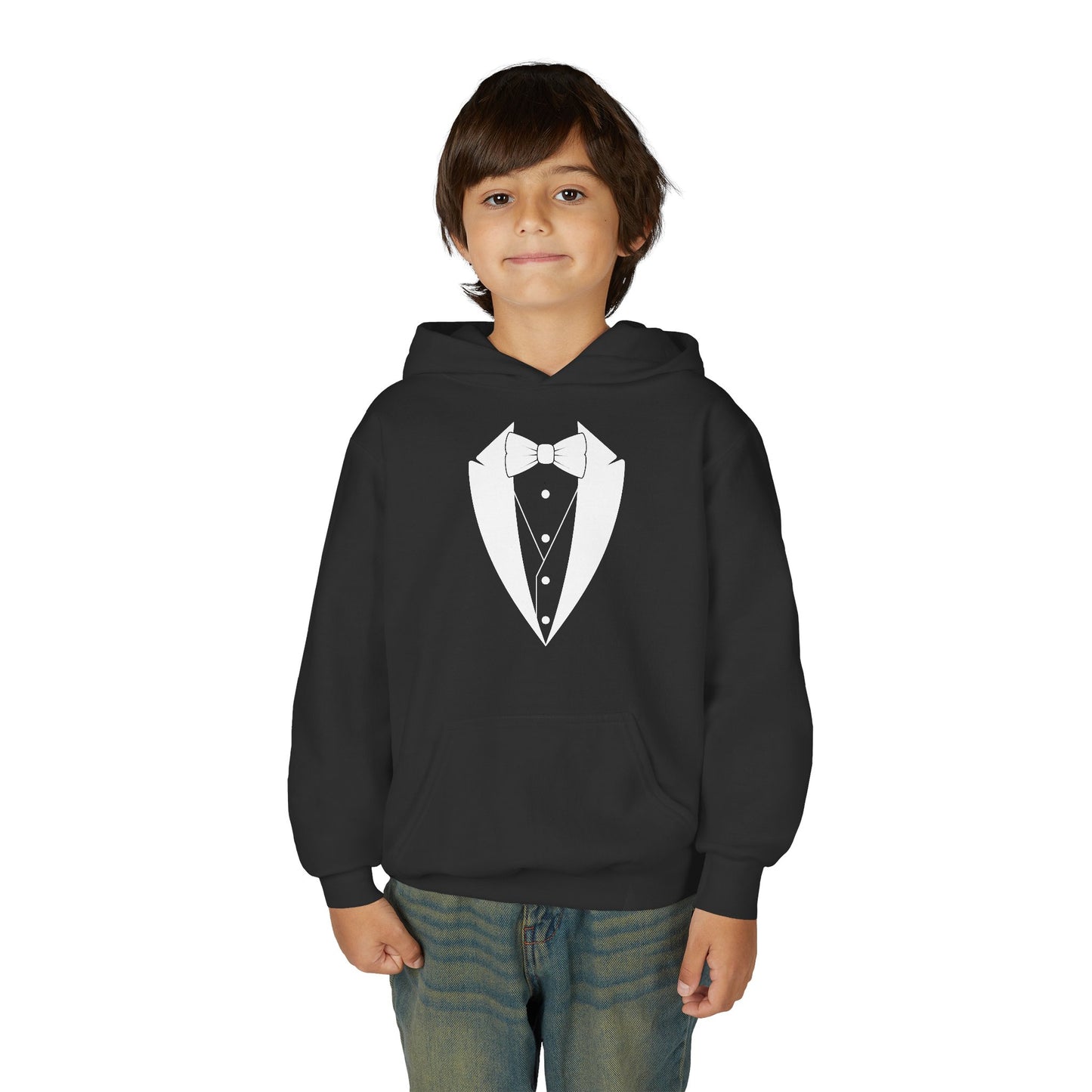 Youth Tuxedo Man Logo Hooded Sweatshirt Heavy Blend 50/50  S-XL