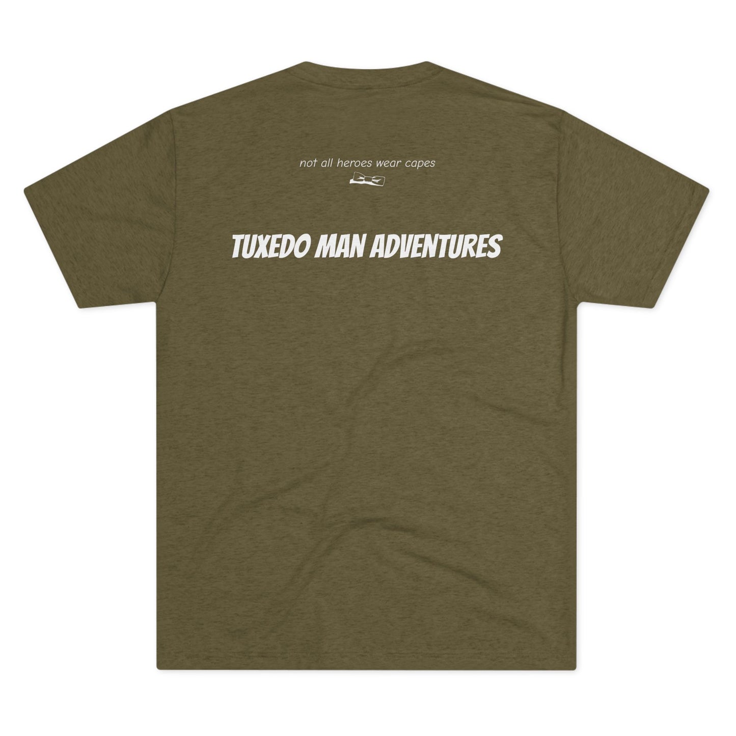 Adult Unisex Tuxedo Man Logo (dark colors, white logo) Next Level Ultrasoft Tri-Blend  Crew Tee S-3XL