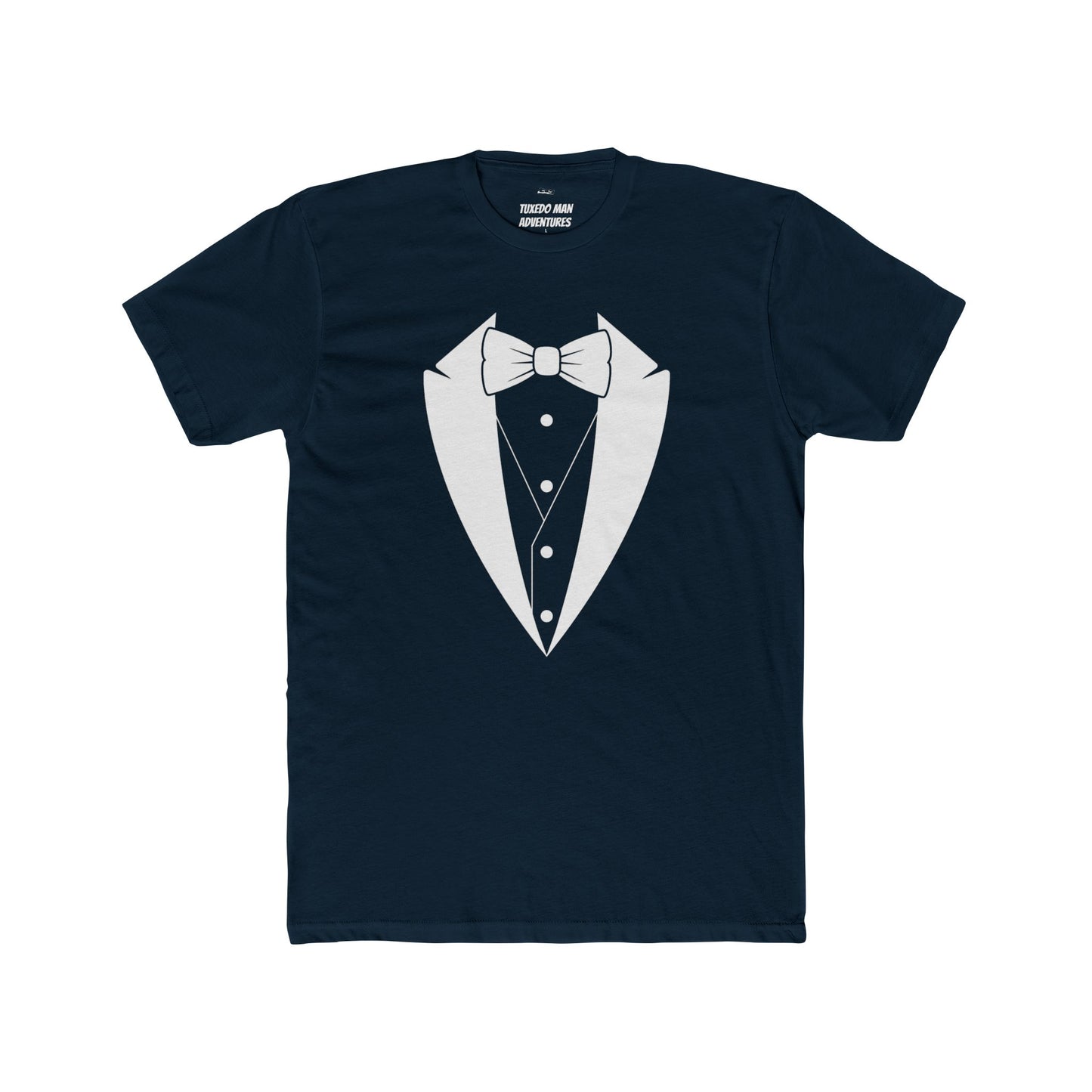 Adult Unisex Tuxedo Man  Logo (white logo on dark colors) Next Level Lightweight Soft Crewneck Tee  XS-5X