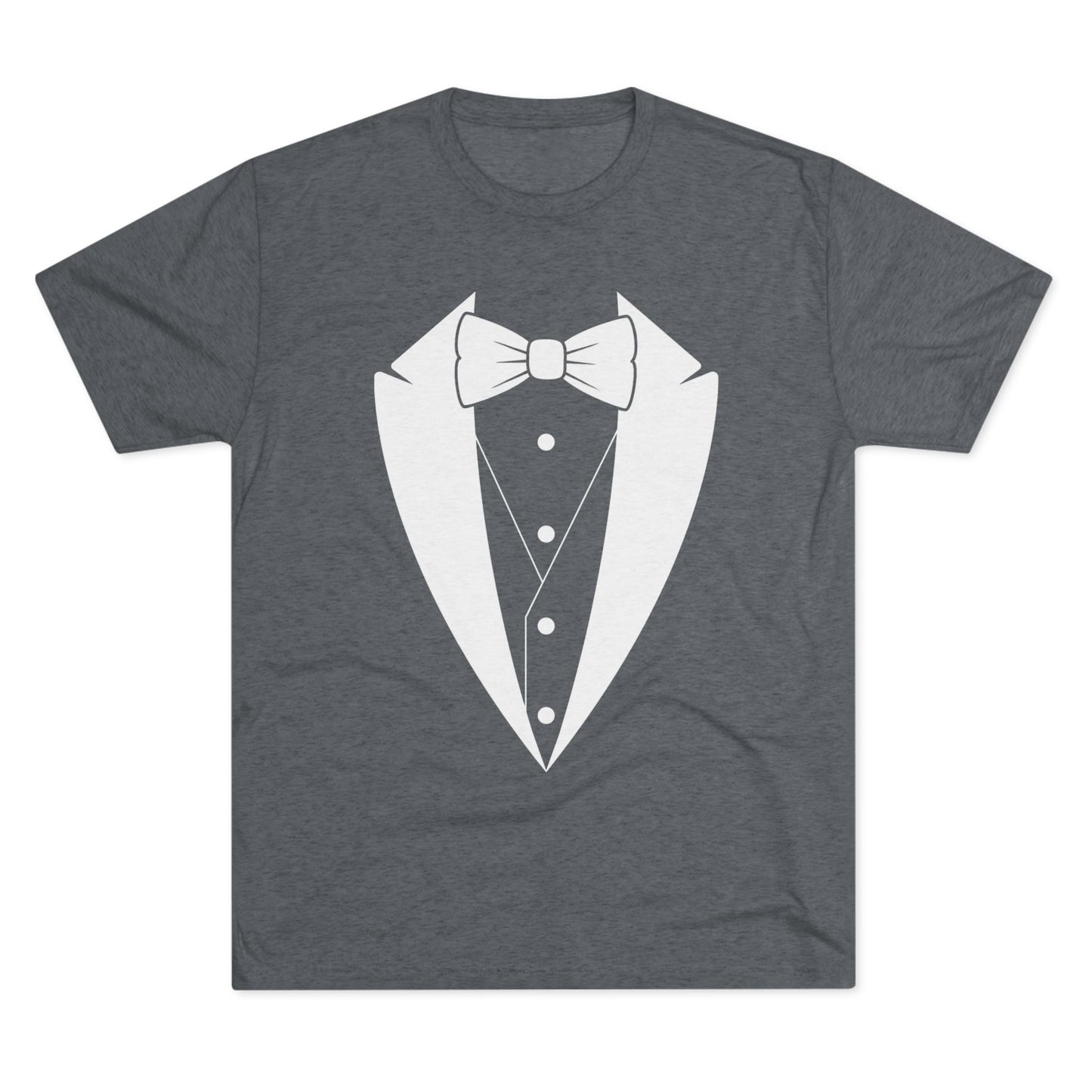 Adult Unisex Tuxedo Man Logo (dark colors, white logo) Next Level Ultrasoft Tri-Blend  Crew Tee S-3XL