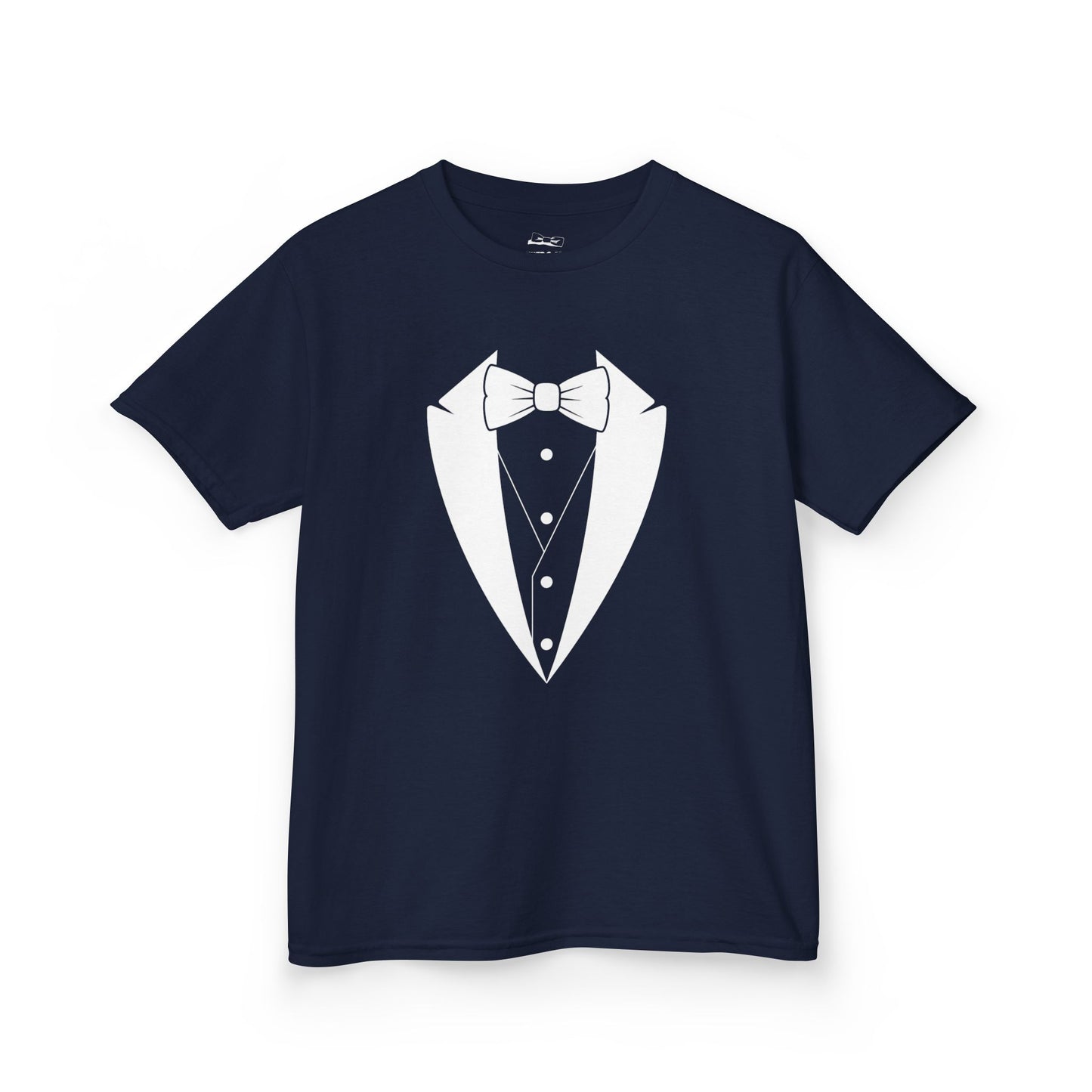 Youth Tuxedo Man Logo (white logo on dark colors) Heavy 100% Cotton™ Tee XS-XL
