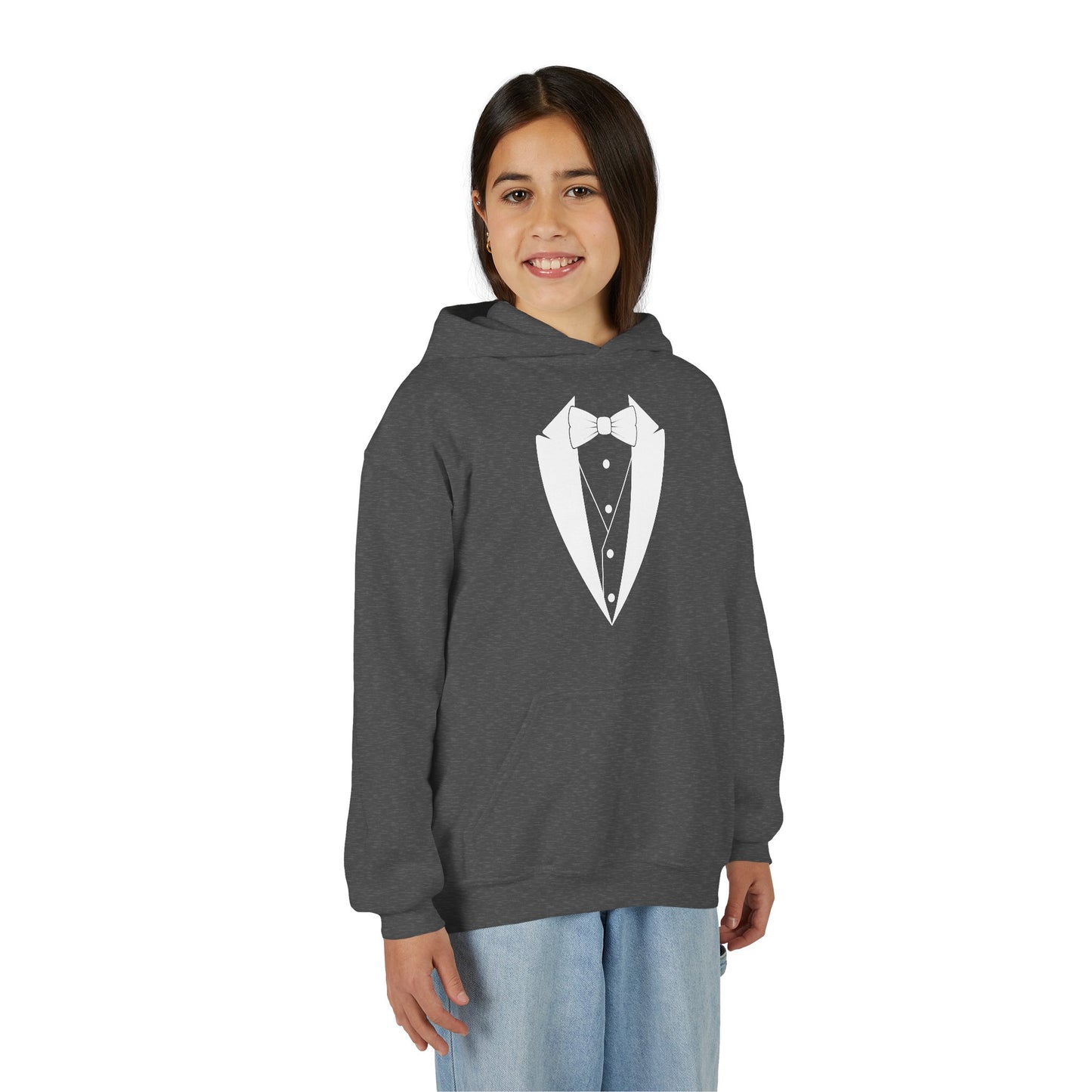 Youth Tuxedo Man Logo Hooded Sweatshirt Heavy Blend 50/50  S-XL
