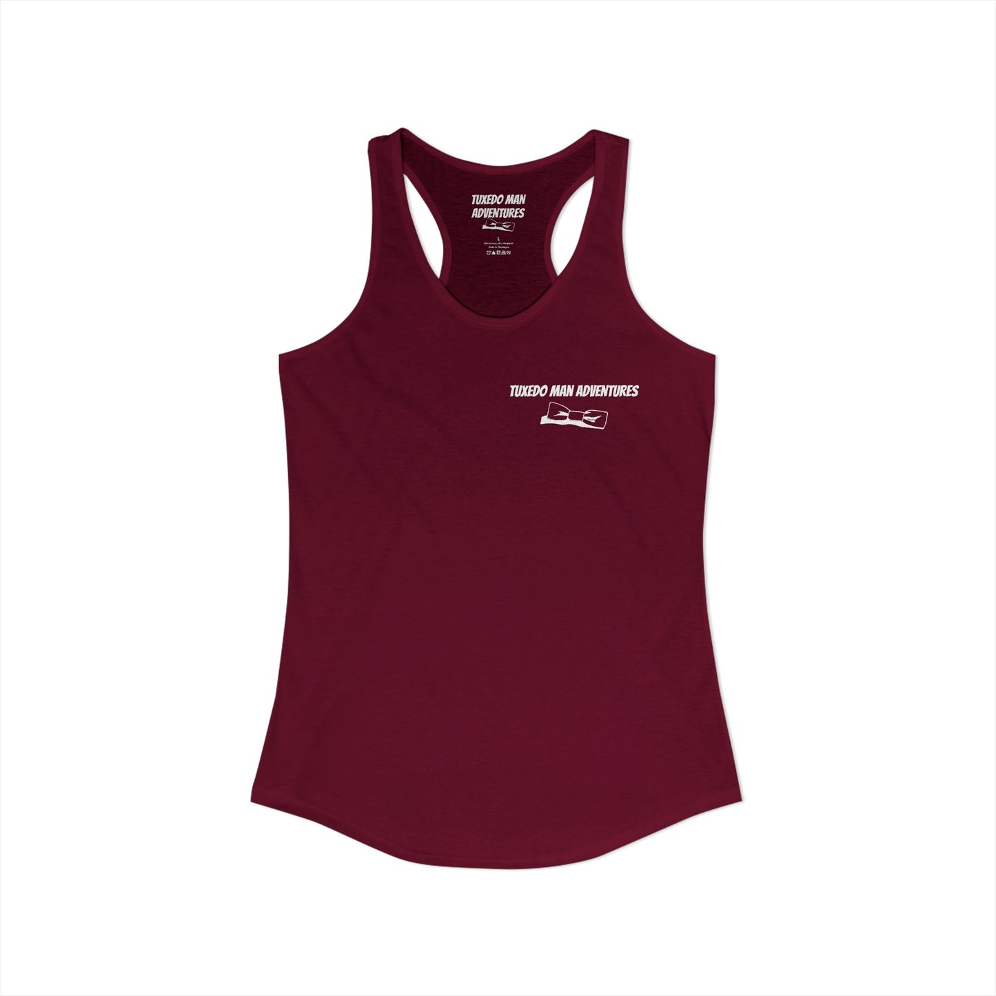 Adult Women's Tuxedo Man Bowtie Logo Racerback Tank