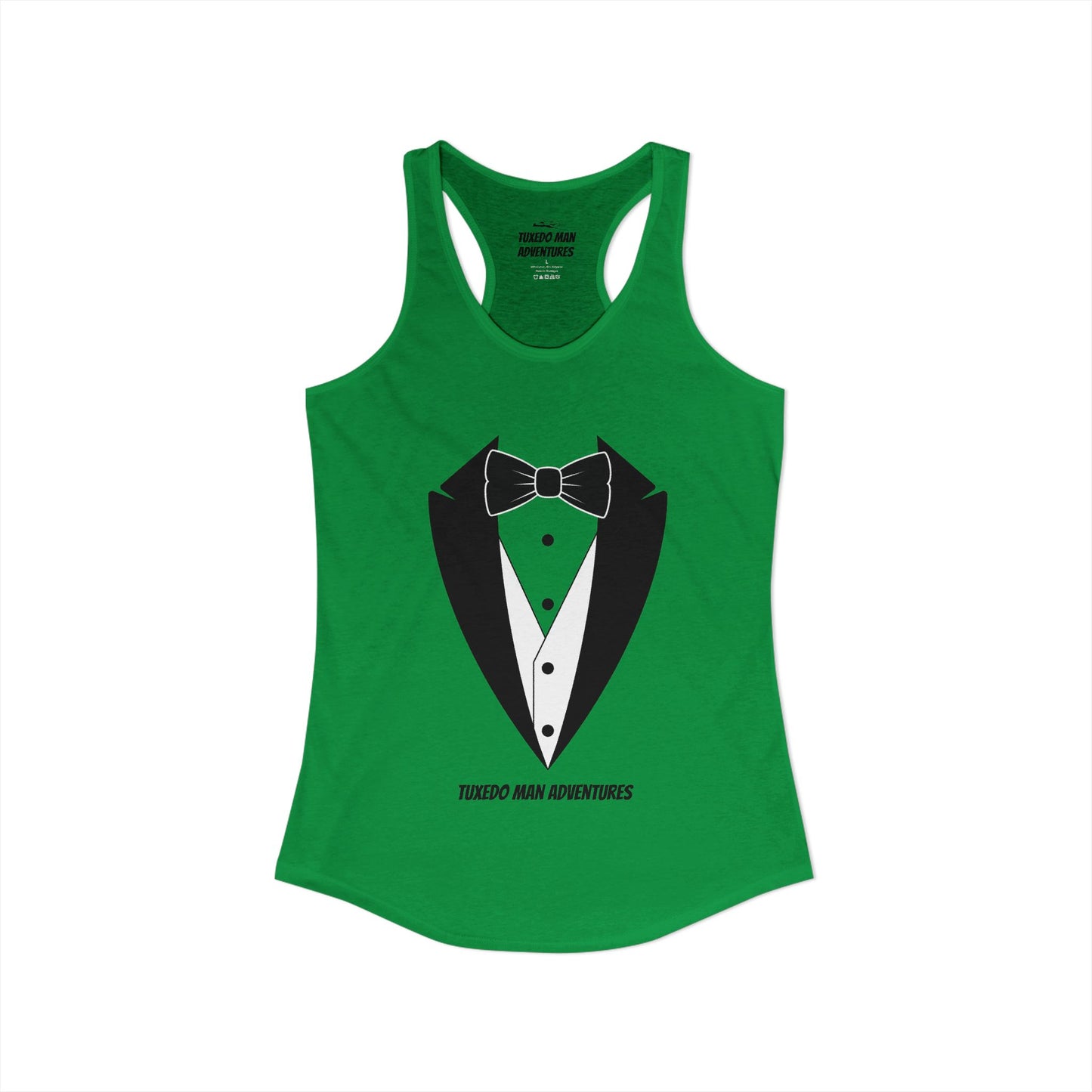 Adult Women's Tuxedo Man Logo Racerback Tank (XS-2XL)