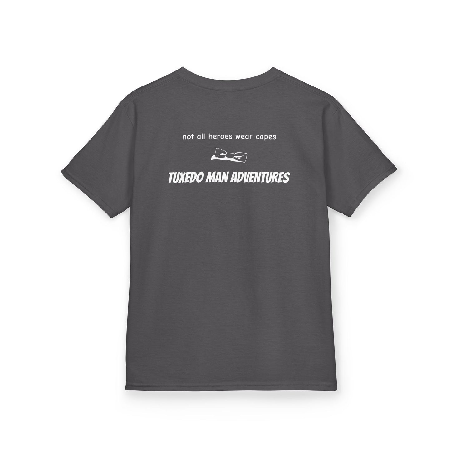 Youth Tuxedo Man Logo (white logo on dark colors) Heavy 100% Cotton™ Tee XS-XL