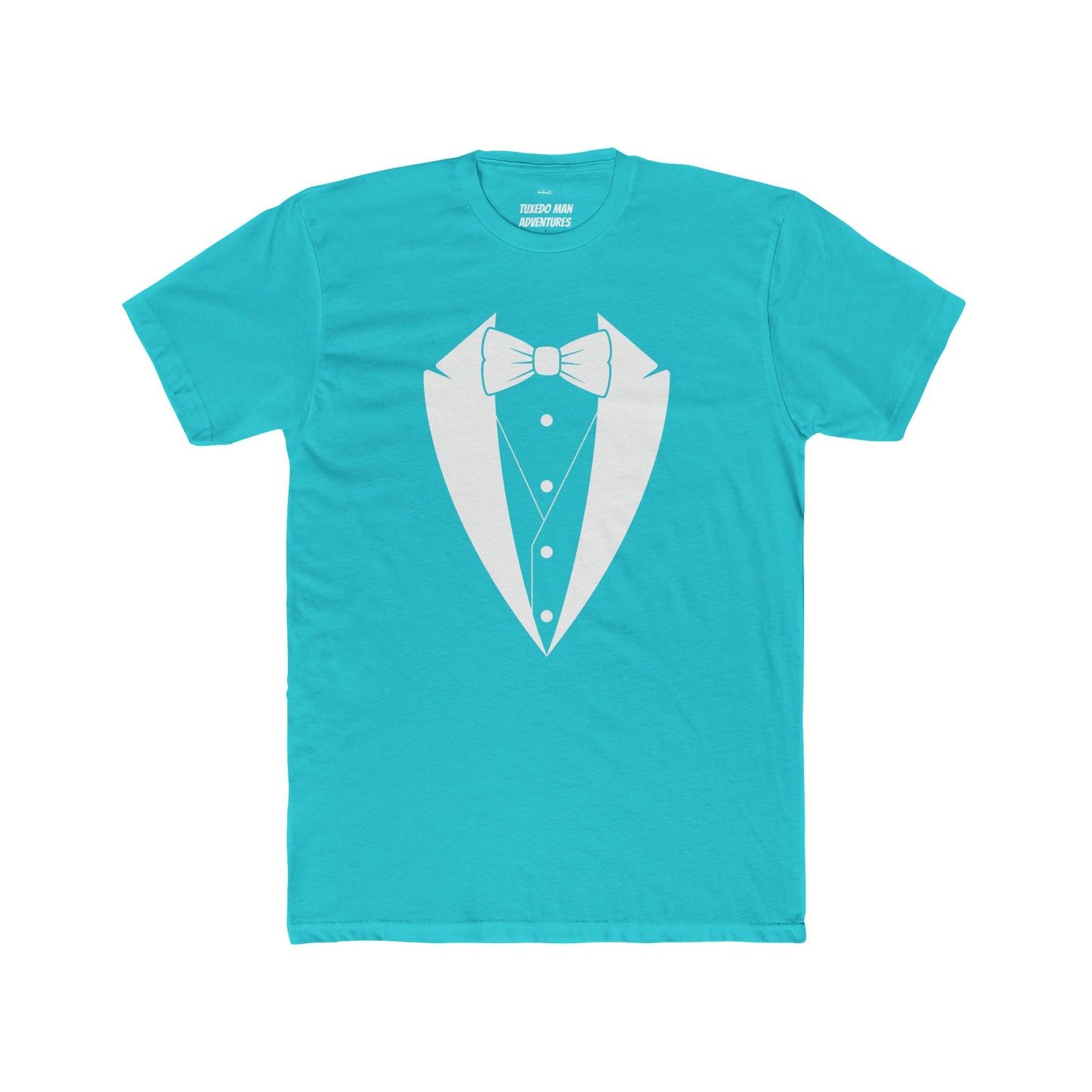 Adult Unisex Tuxedo Man  Logo (white logo on dark colors) Next Level Lightweight Soft Crewneck Tee  XS-5X