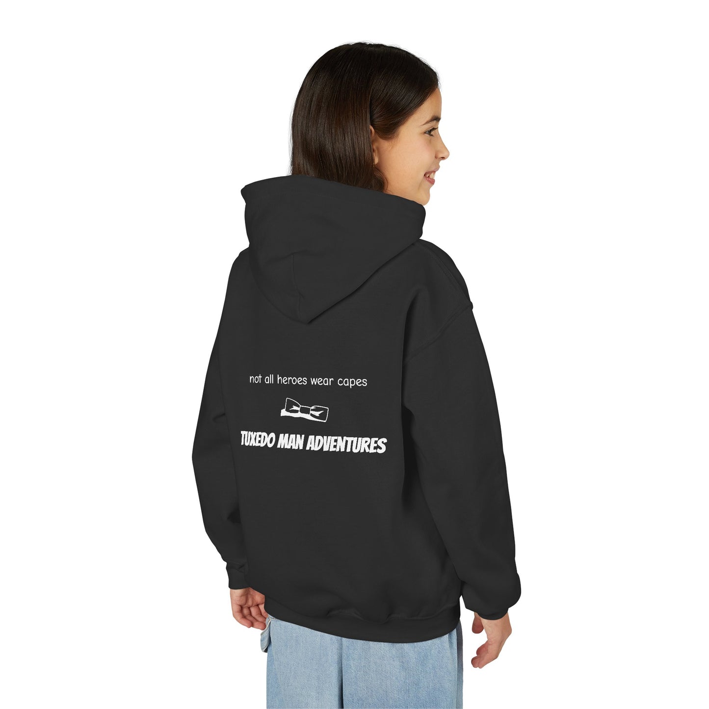 Youth Tuxedo Man Logo Hooded Sweatshirt Heavy Blend 50/50  S-XL