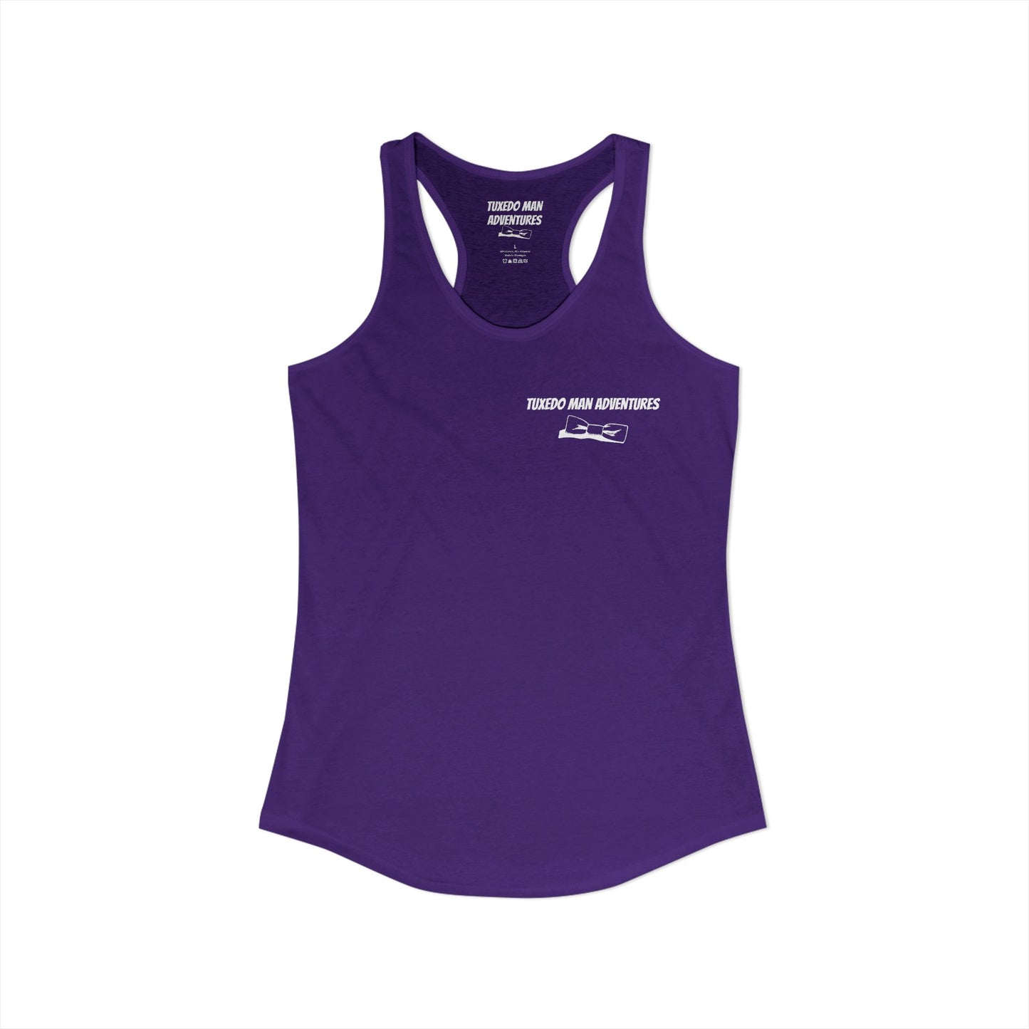 Adult Women's Tuxedo Man Bowtie Logo Racerback Tank