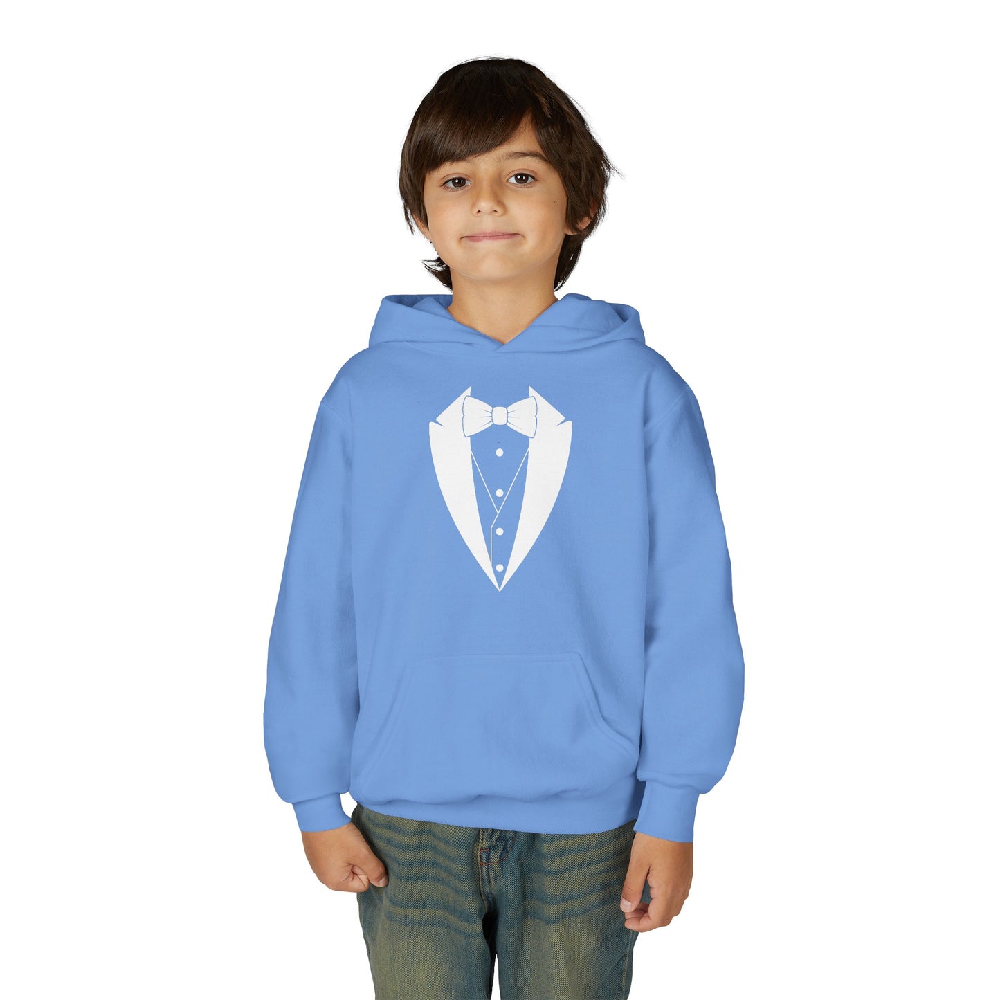 Youth Tuxedo Man Logo Hooded Sweatshirt Heavy Blend 50/50  S-XL