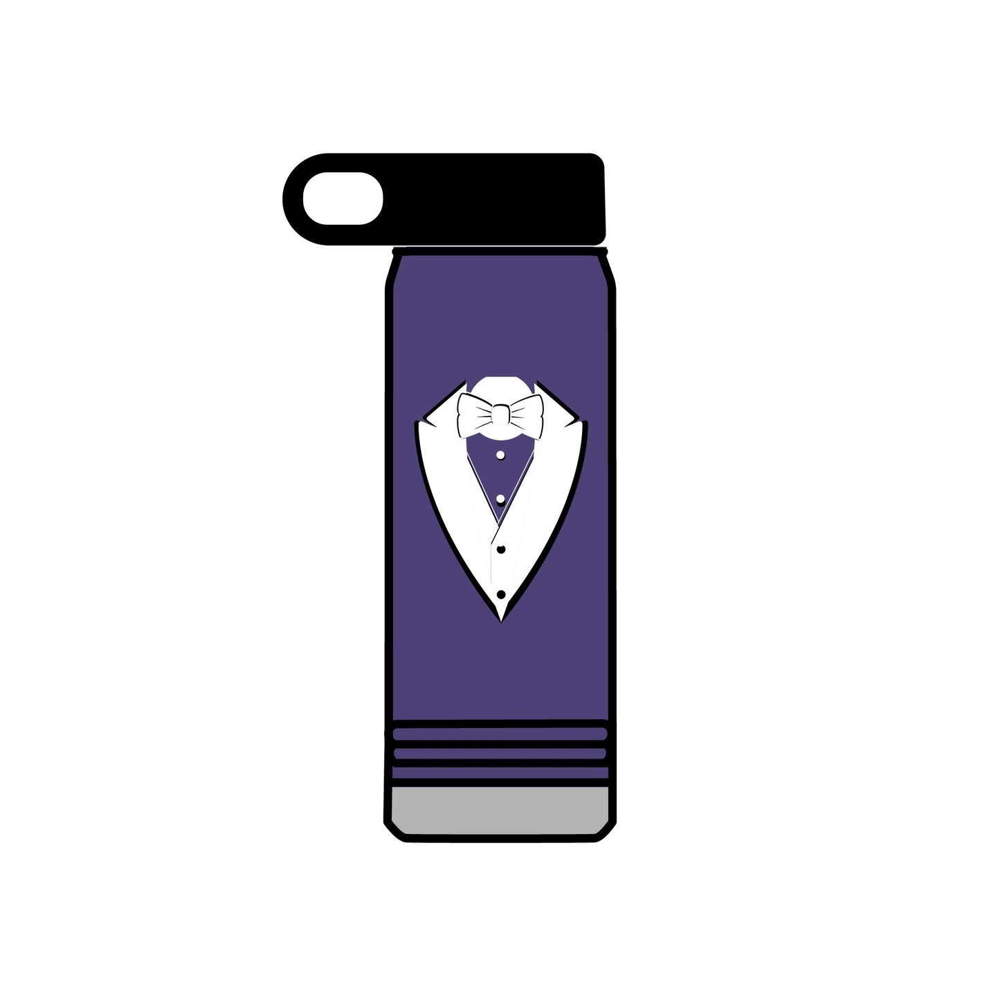 White Tuxedo Stainless Water Bottle, 20oz