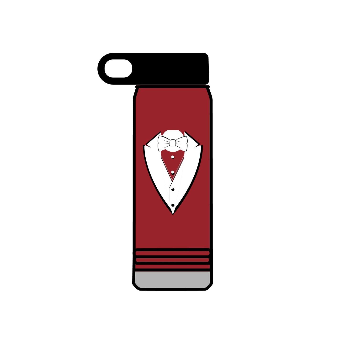 White Tuxedo Stainless Water Bottle, 20oz