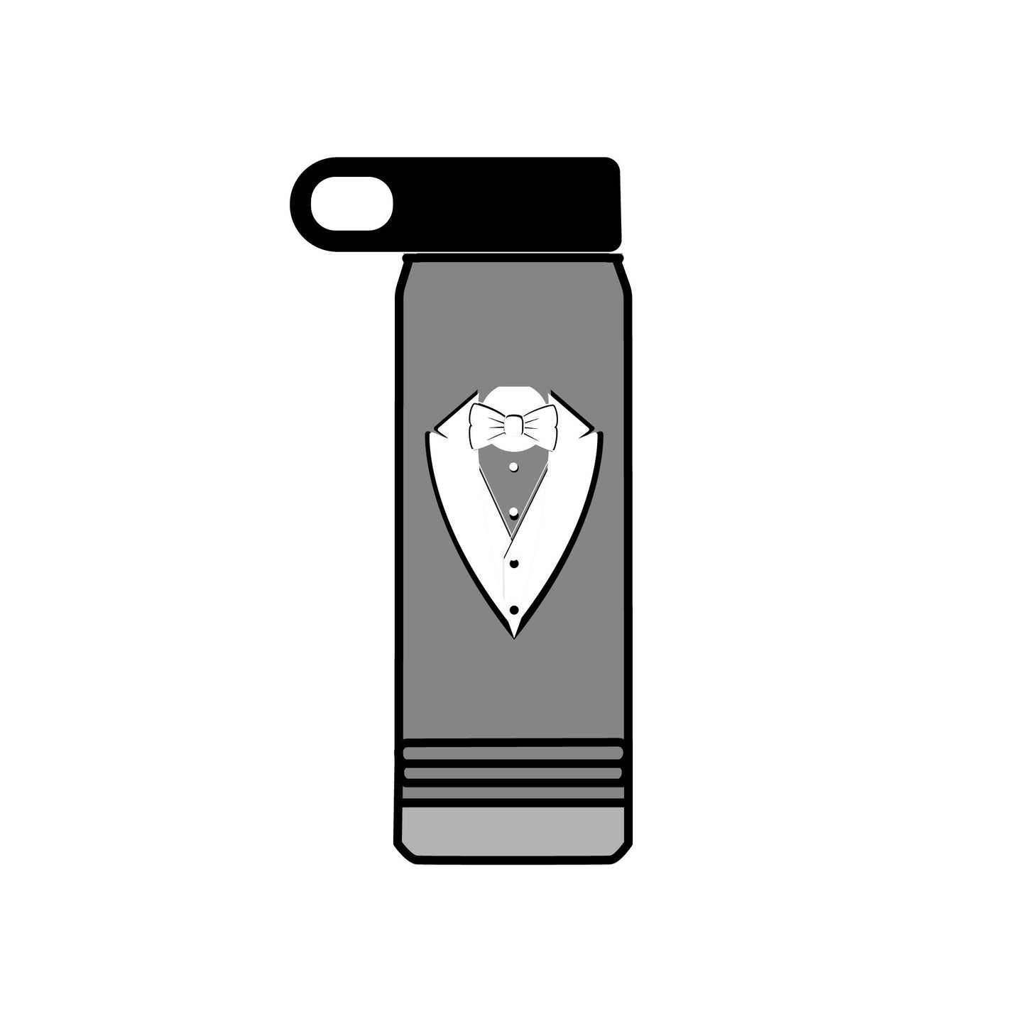 White Tuxedo Stainless Water Bottle, 20oz