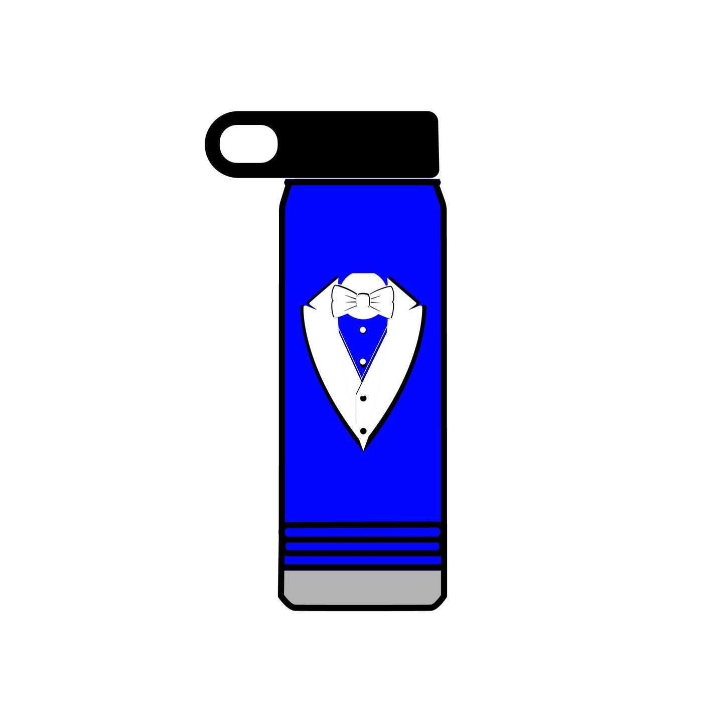 White Tuxedo Stainless Water Bottle, 20oz