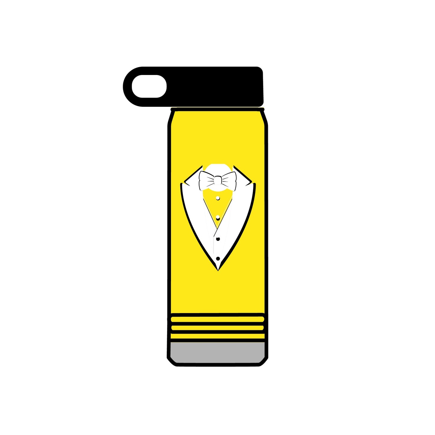 White Tuxedo Stainless Water Bottle, 20oz