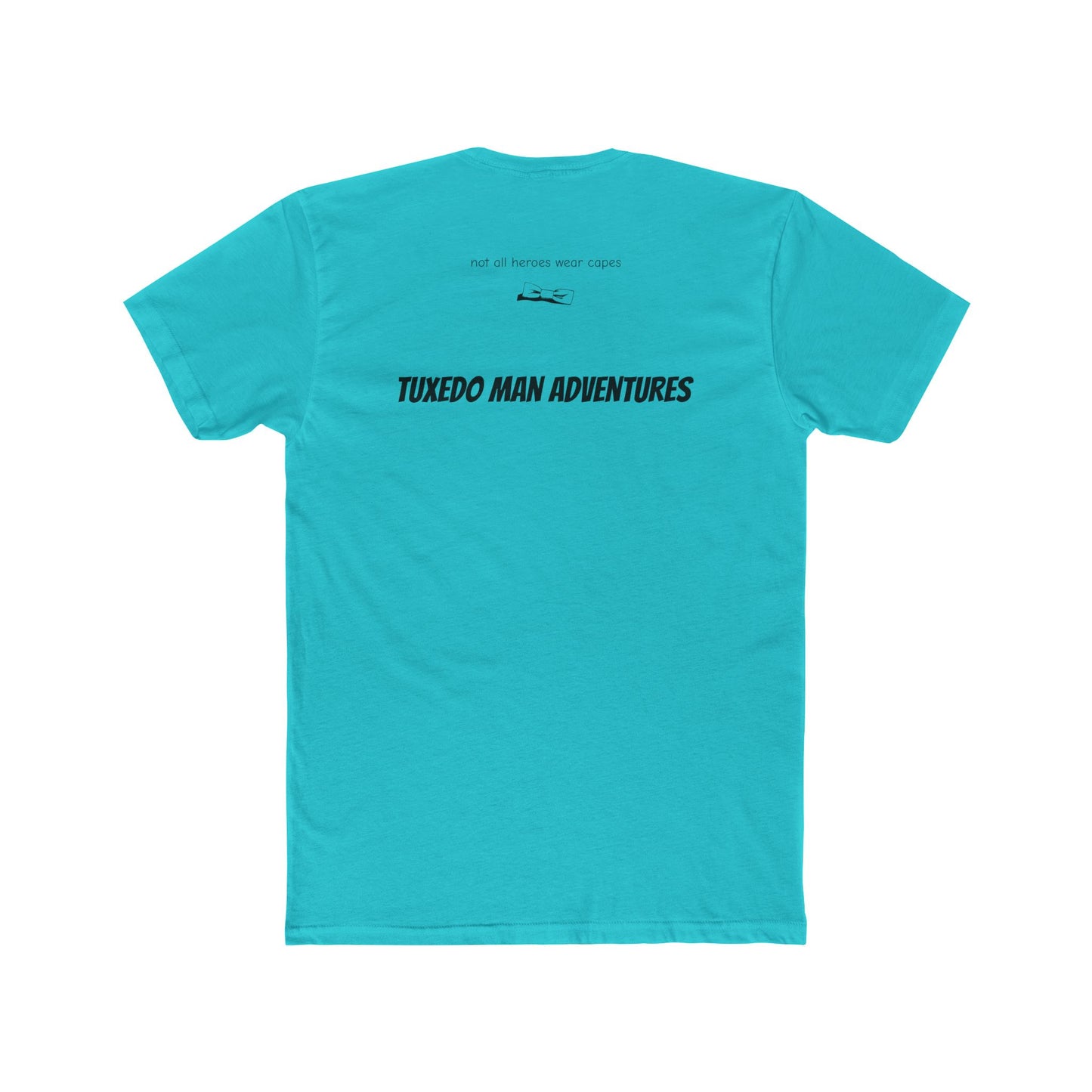 Adult Unisex Tuxedo Man Logo (black logo on pastel palette) 90/10 Blend Tee XS-5XL