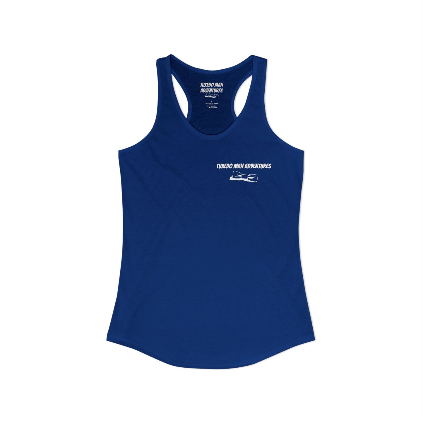 Adult Women's Tuxedo Man Bowtie Logo Racerback Tank