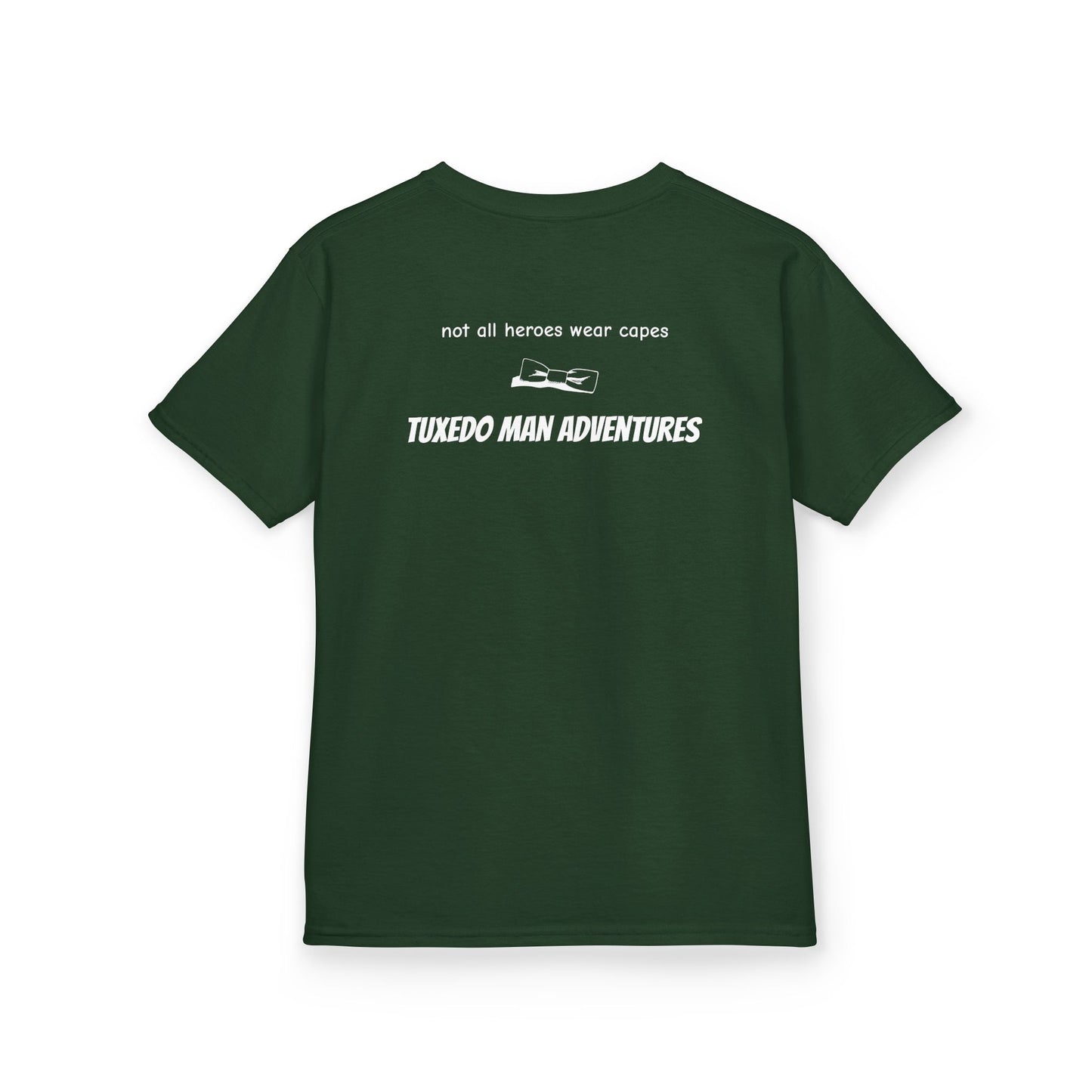 Youth Tuxedo Man Logo (white logo on dark colors) Heavy 100% Cotton™ Tee XS-XL