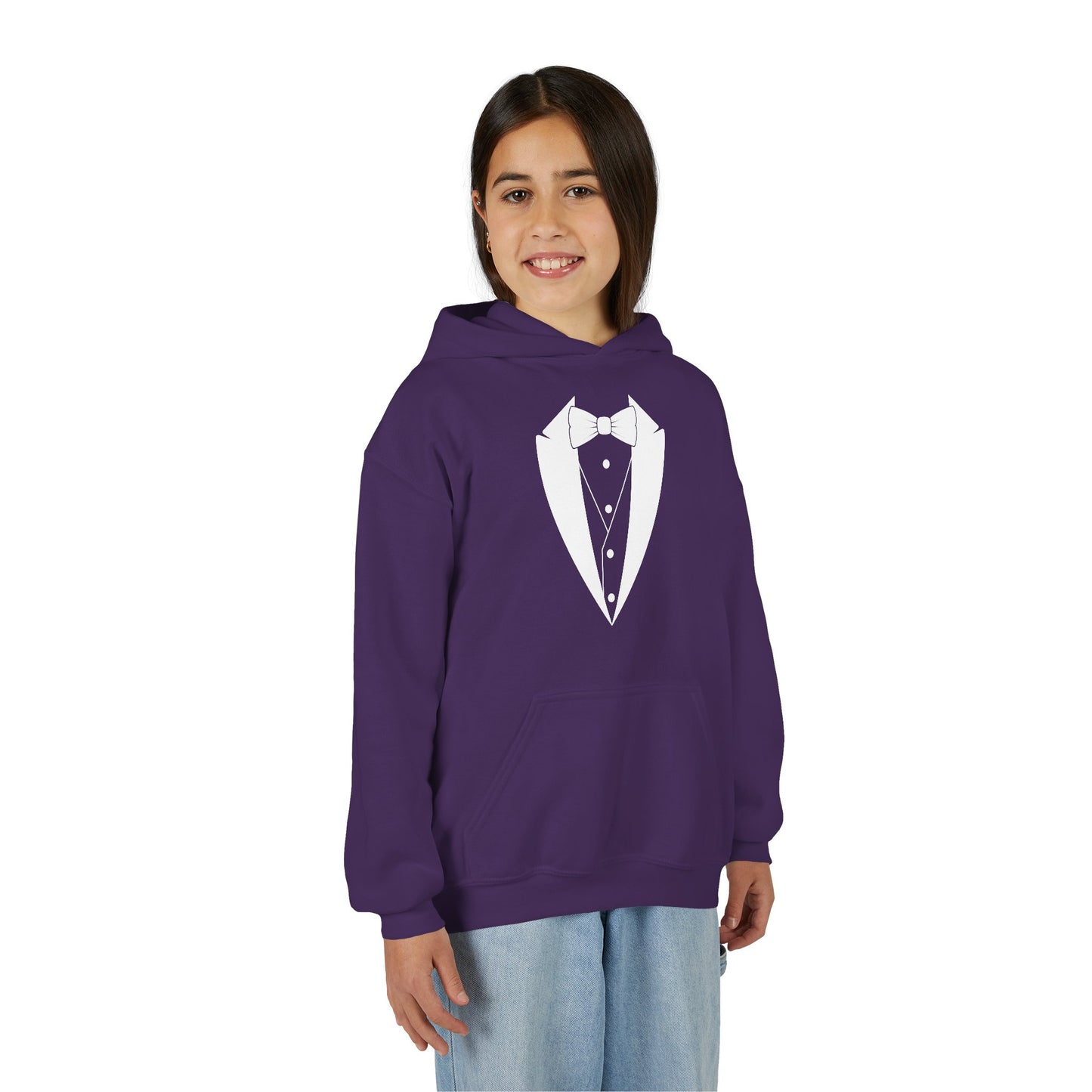 Youth Tuxedo Man Logo Hooded Sweatshirt Heavy Blend 50/50  S-XL