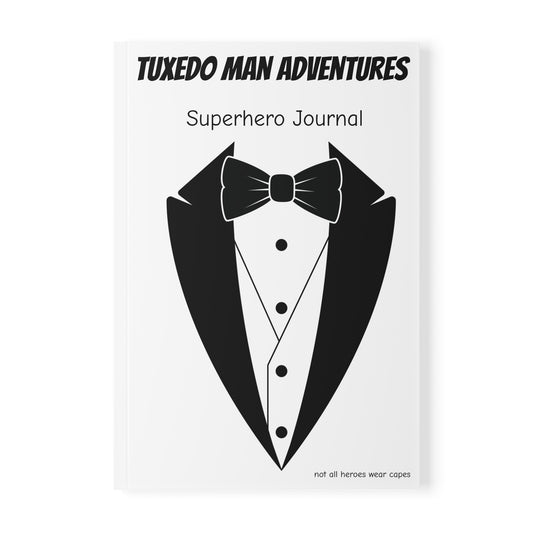 Tuxedo Man Softcover Superhero Companion Notebook Journal, A5