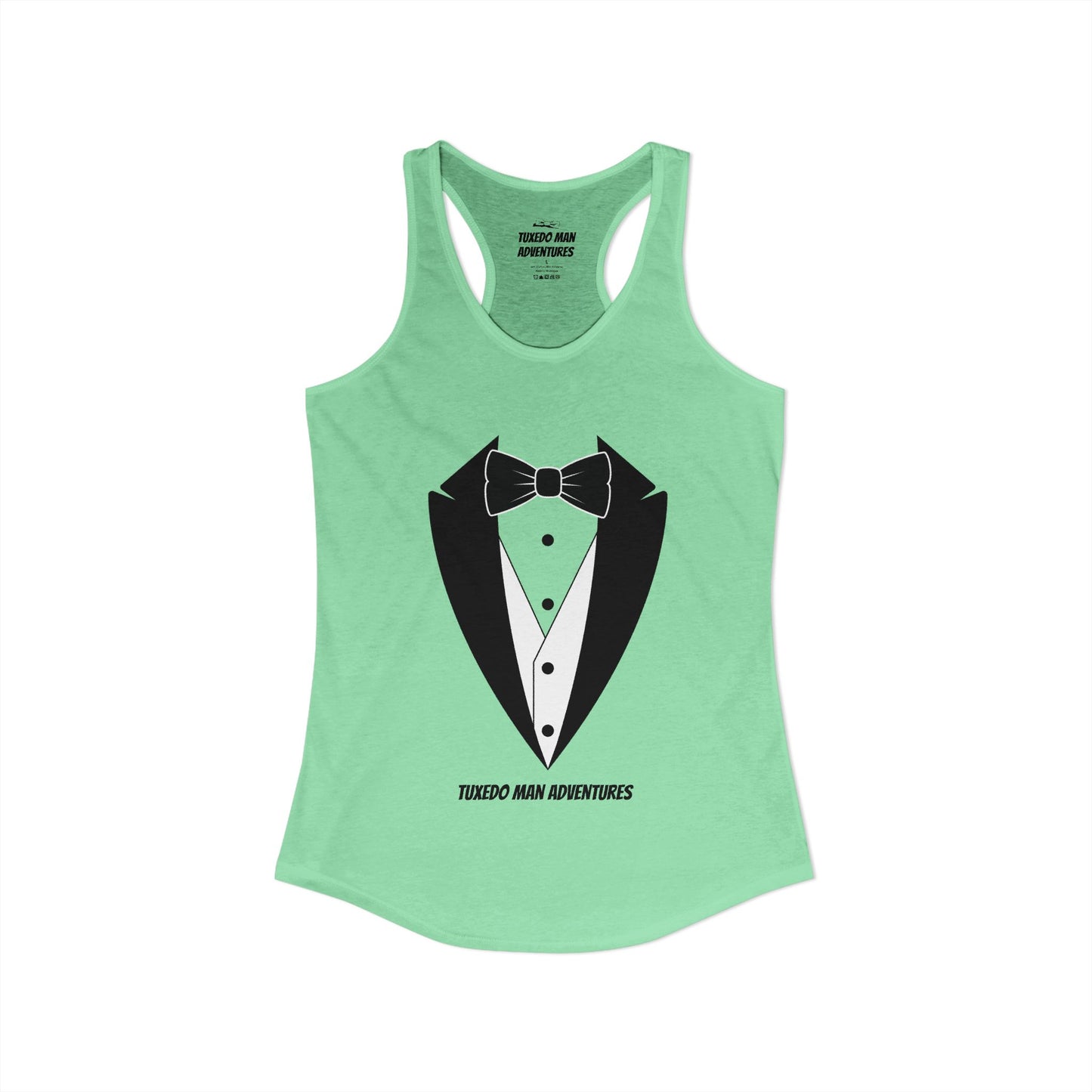 Adult Women's Tuxedo Man Logo Racerback Tank (XS-2XL)