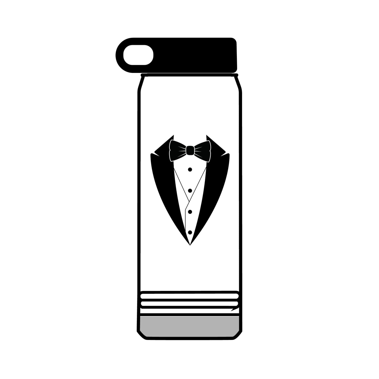 Black Tuxedo Logo Water Bottle, 32oz
