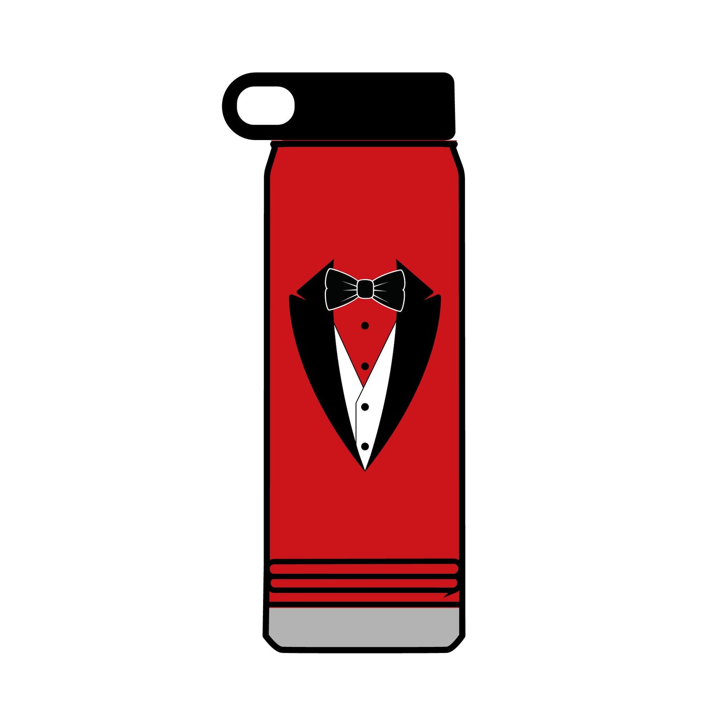 Black Tuxedo Logo Water Bottle, 32oz