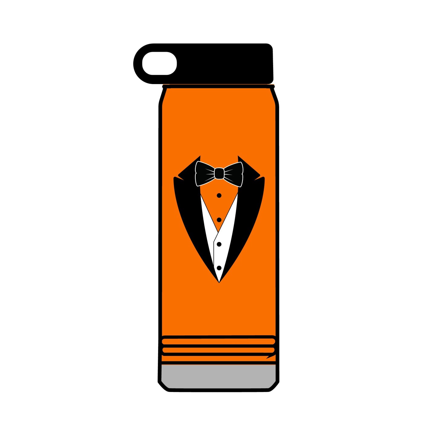 Black Tuxedo Logo Water Bottle, 32oz