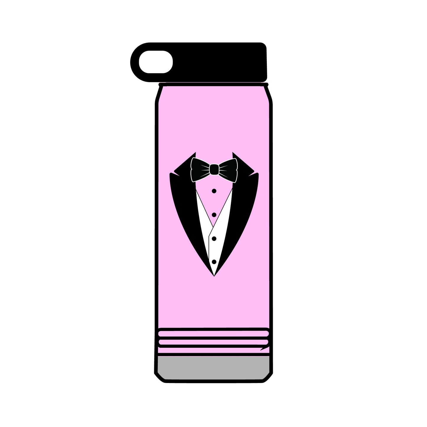 Black Tuxedo Logo Water Bottle, 32oz