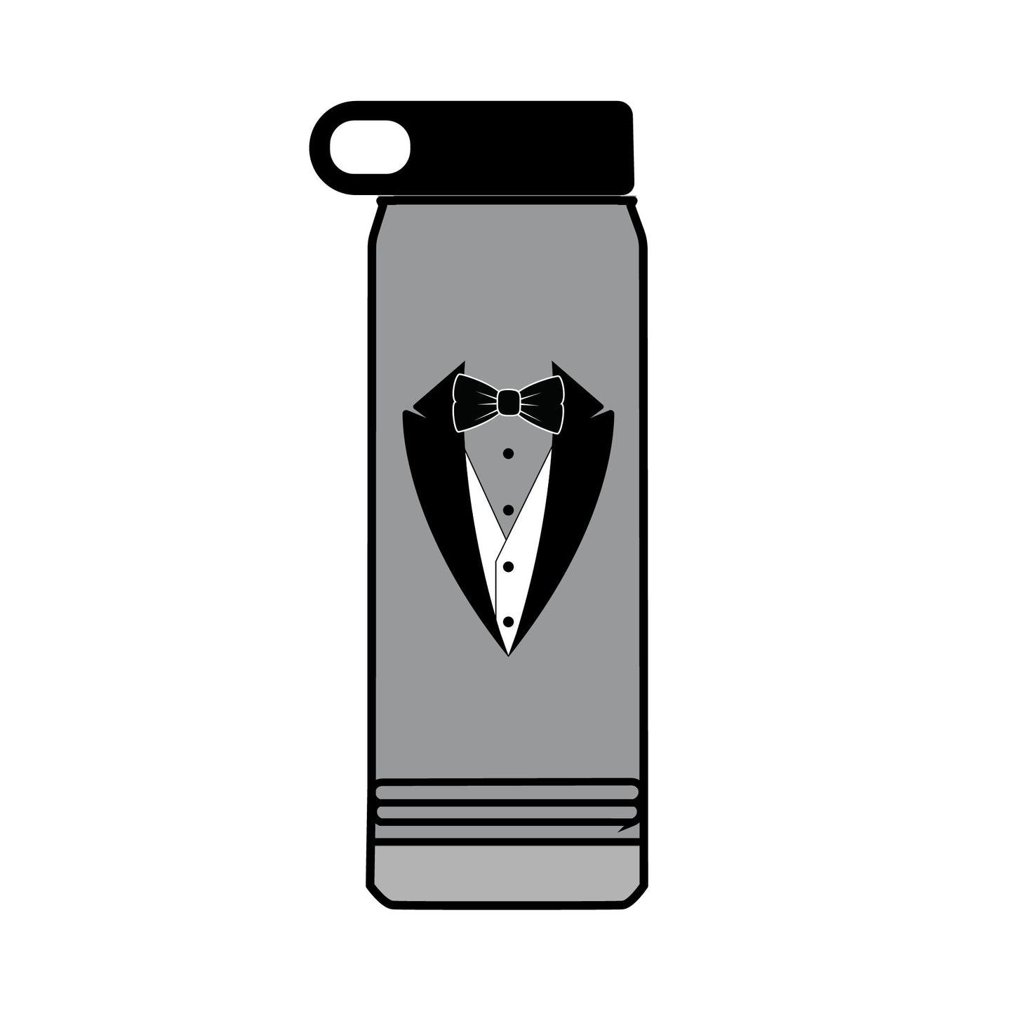 Black Tuxedo Logo Water Bottle, 32oz