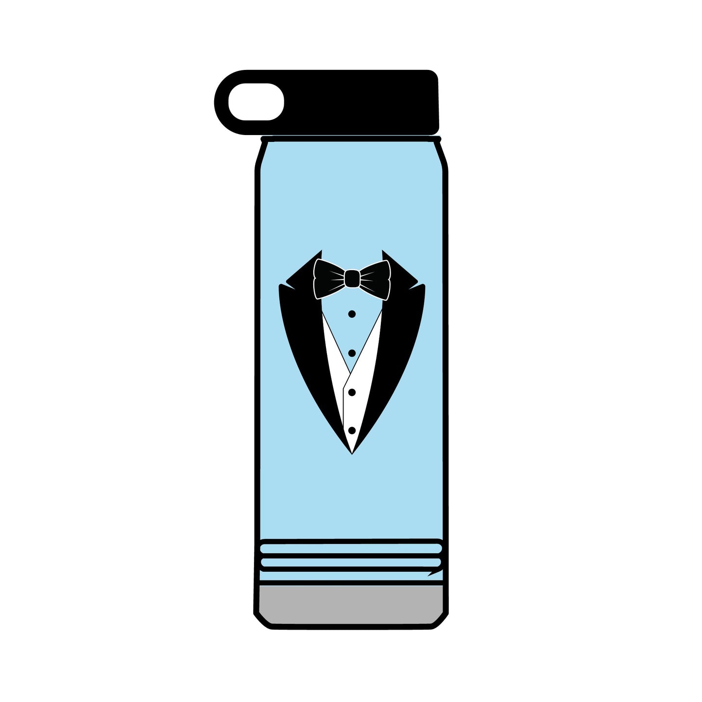 Black Tuxedo Logo Water Bottle, 32oz