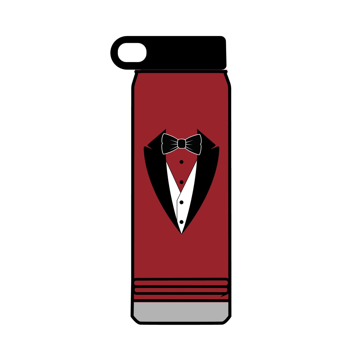 Black Tuxedo Logo Water Bottle, 32oz