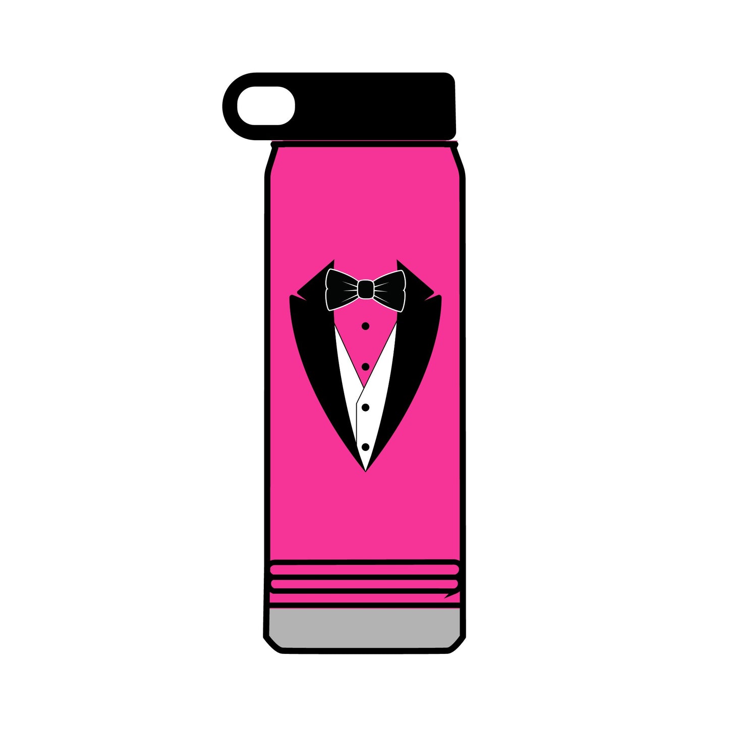 Black Tuxedo Logo Water Bottle, 32oz