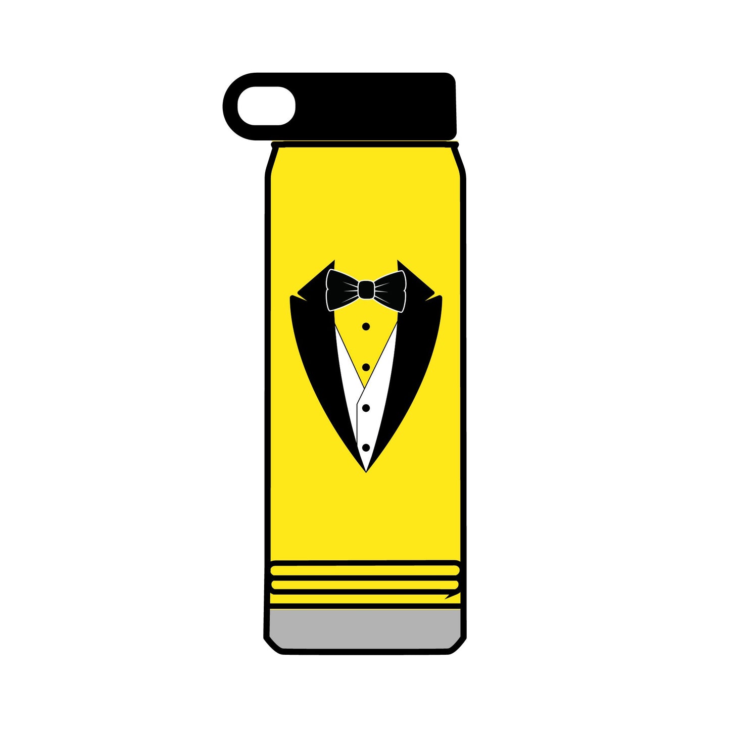 Black Tuxedo Logo Water Bottle, 32oz