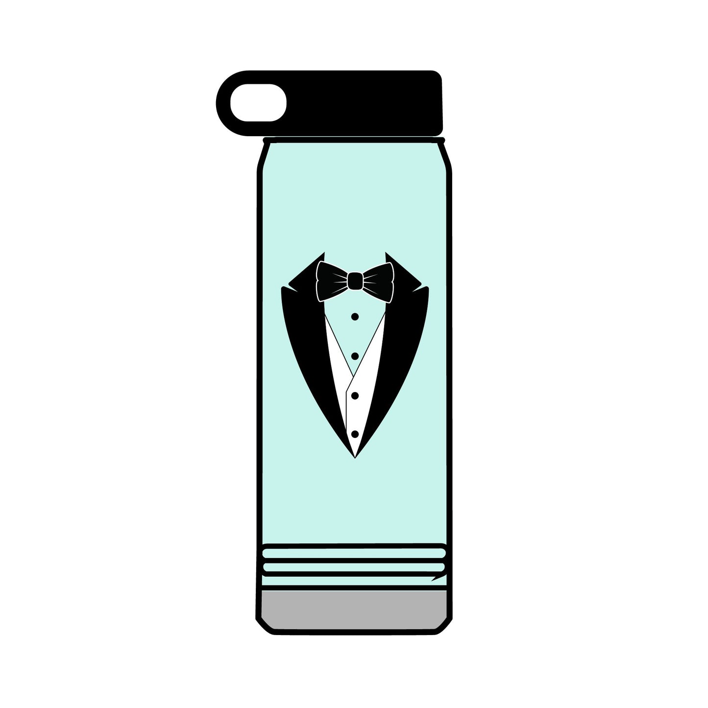 Black Tuxedo Logo Water Bottle, 32oz