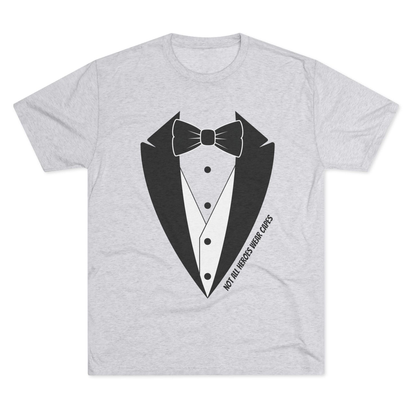 Adult Unisex Tuxedo Man Logo Tri-Blend Tee (light palette)
