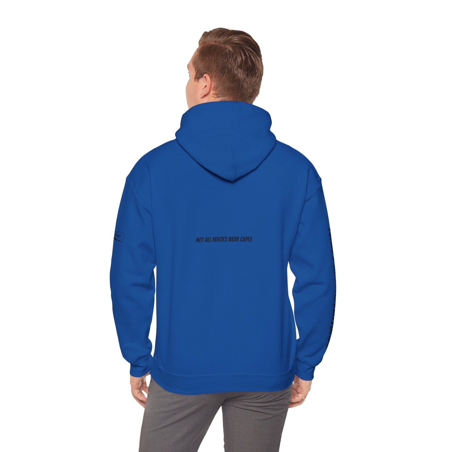 Adult Unisex Hooded Sweatshirt Tuxedo Man Logo (white logo, dark colors)  Gildan Heavy Blend™  S-5XL
