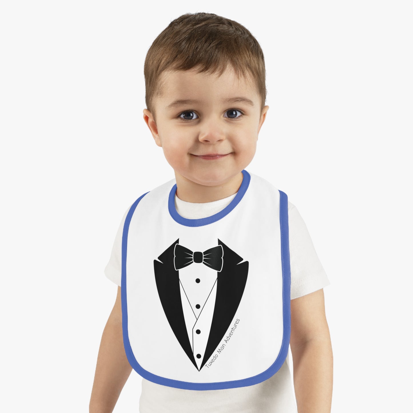 Baby Tuxedo Contrast Trim Jersey Bib