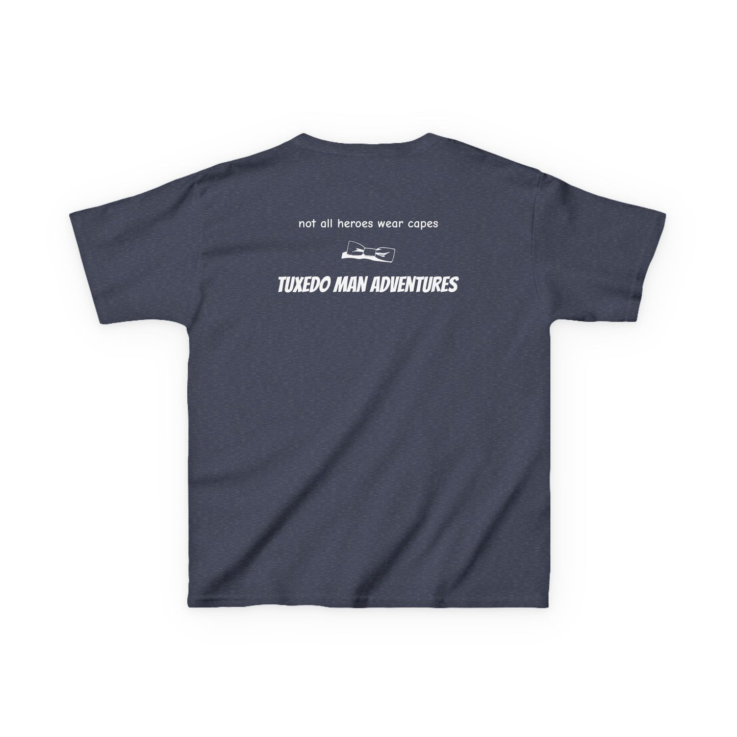 Youth Tuxedo Man Logo (white logo on dark colors) Heavy 100% Cotton™ Tee XS-XL