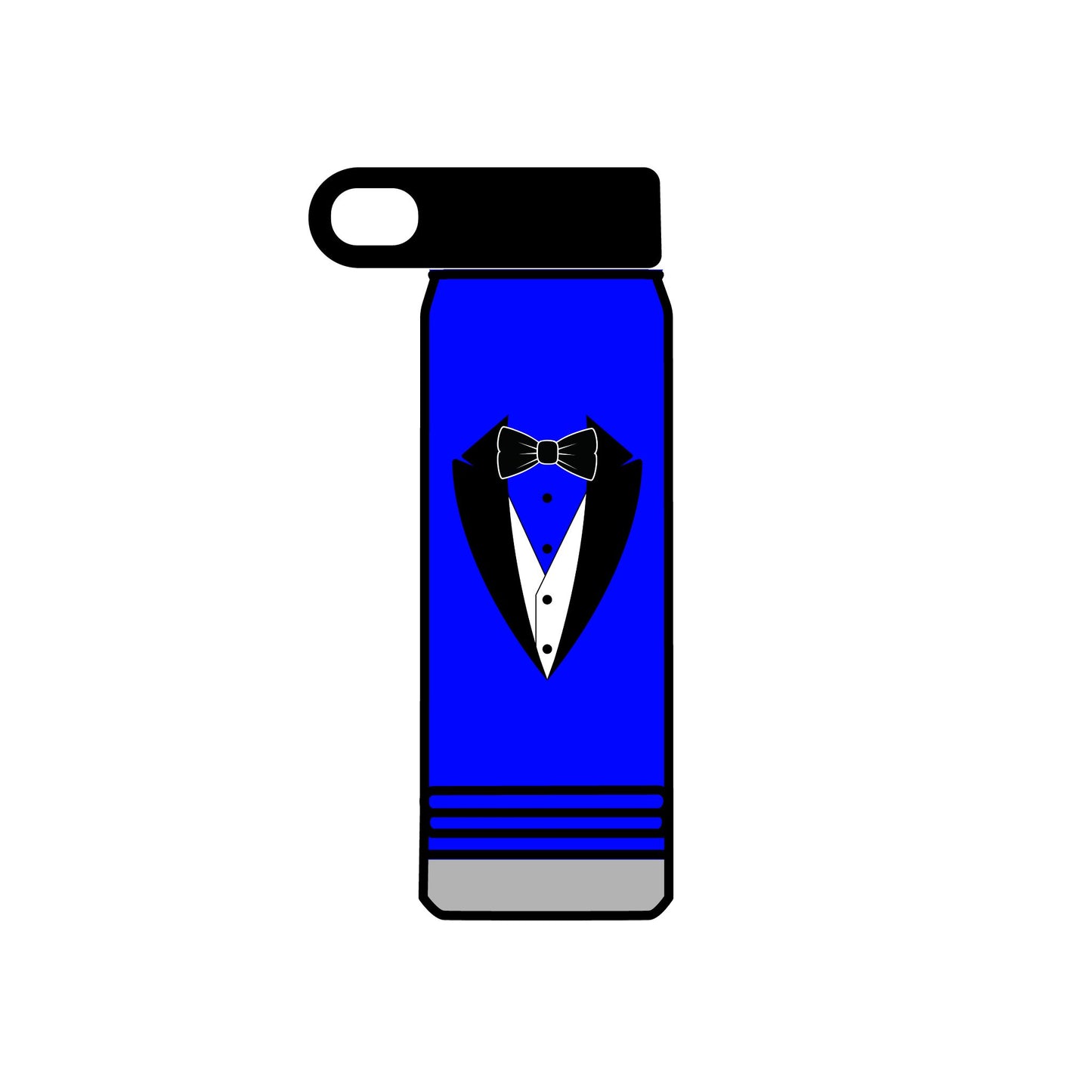 Black Tuxedo Logo Water Bottle, 20oz