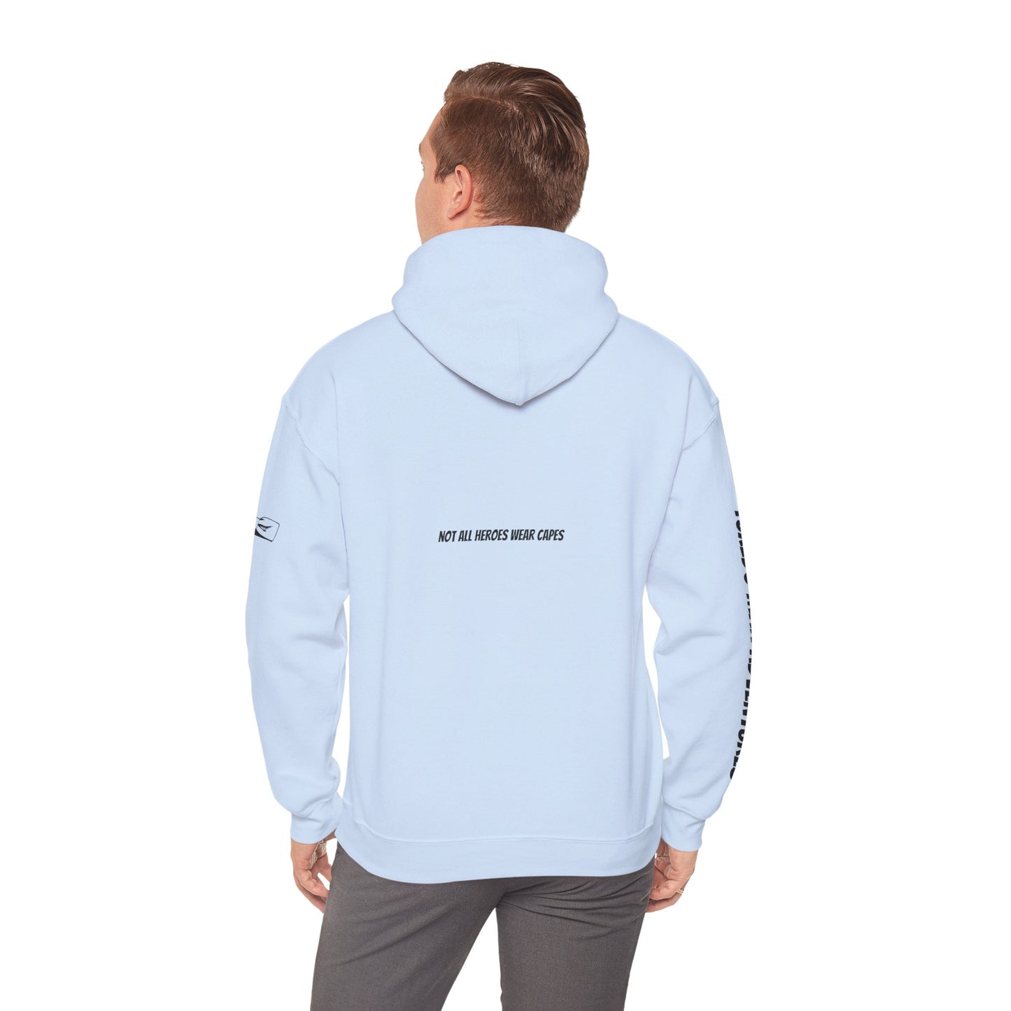 Adult Unisex Hooded Sweatshirt Tuxedo Man Logo (white logo, dark colors)  Gildan Heavy Blend™  S-5XL