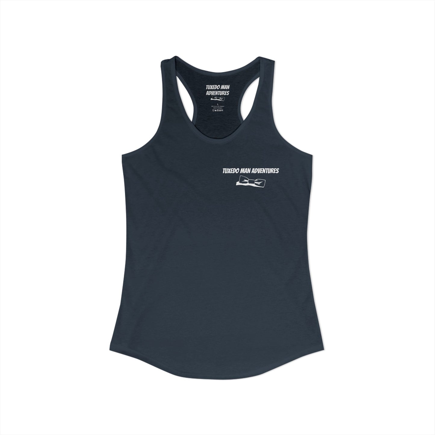 Adult Women's Tuxedo Man Bowtie Logo Racerback Tank