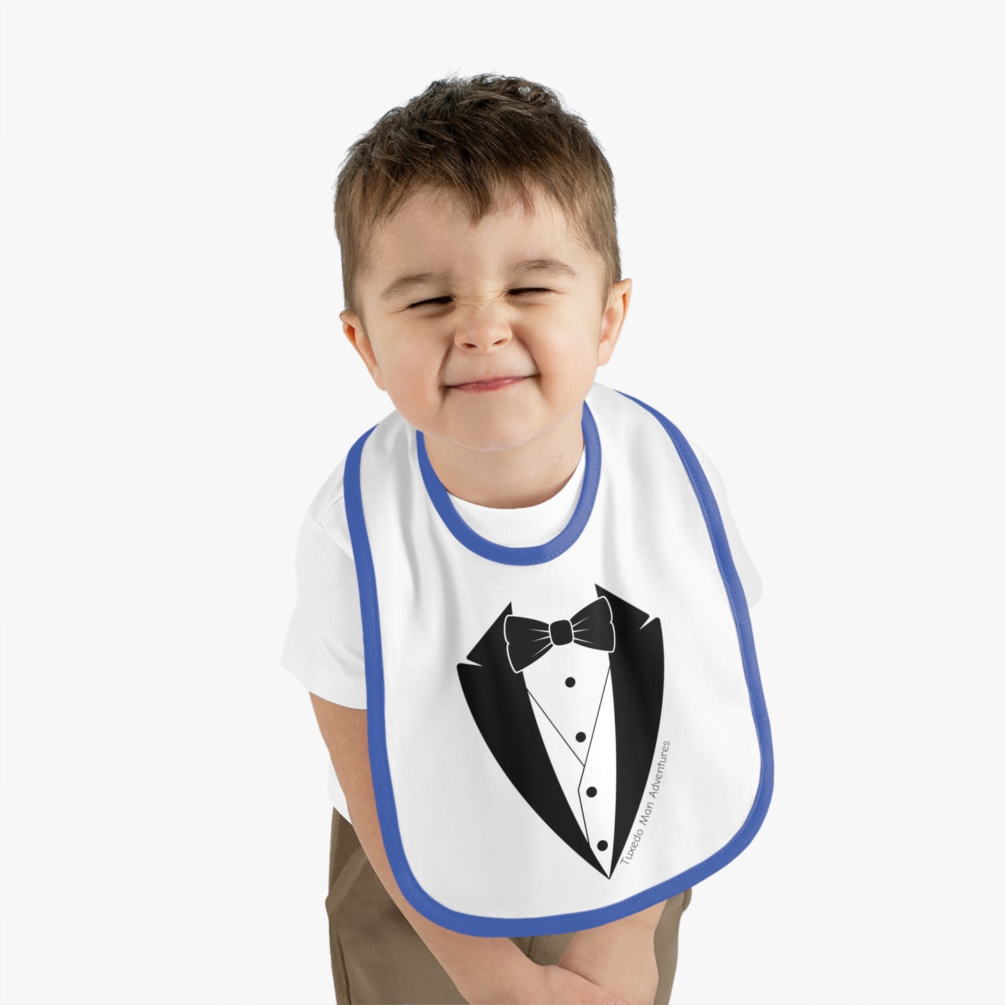Baby Tuxedo Contrast Trim Jersey Bib